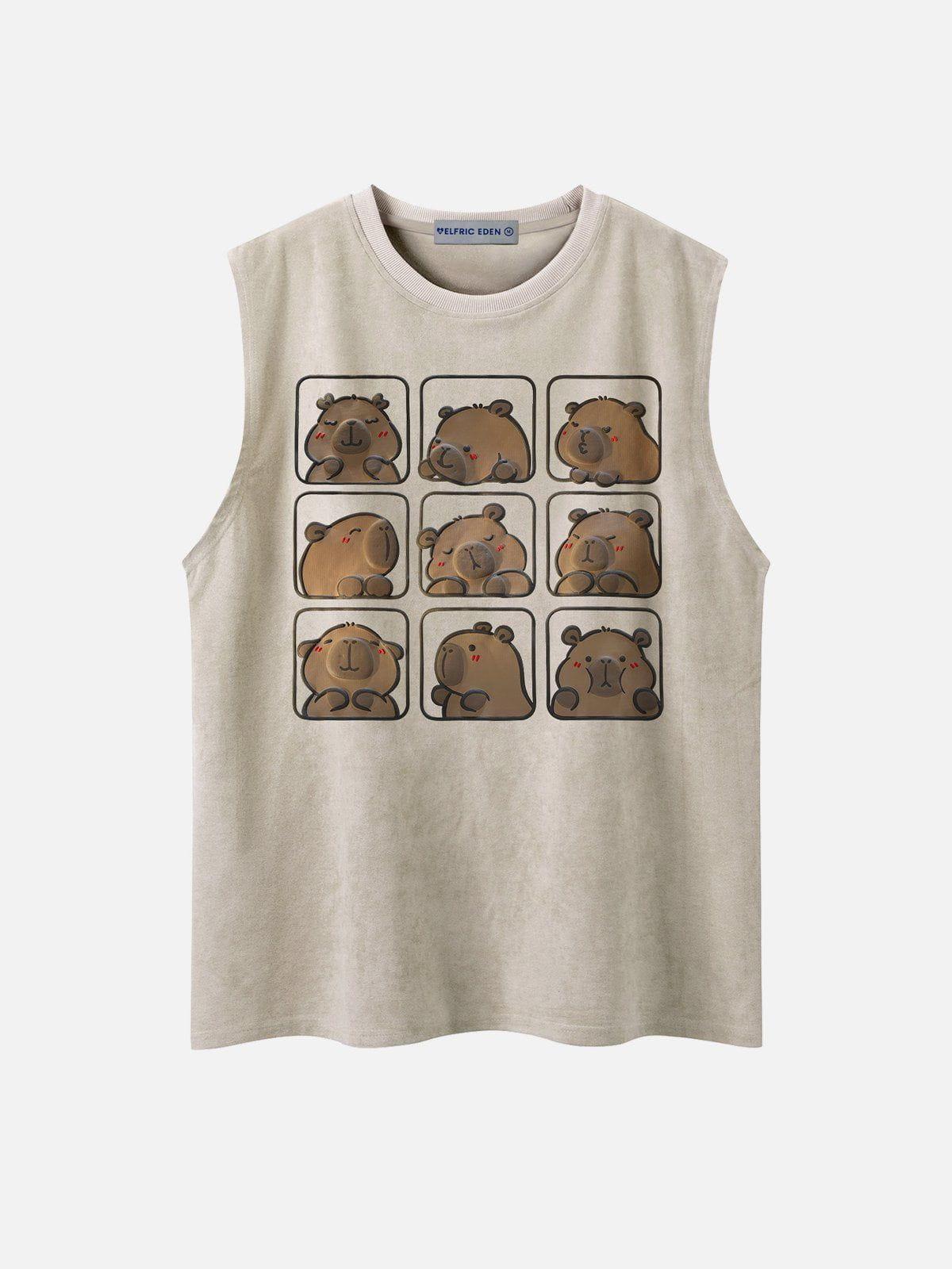 Aelfric Eden Cute Bear Suede Tank Top Product Image