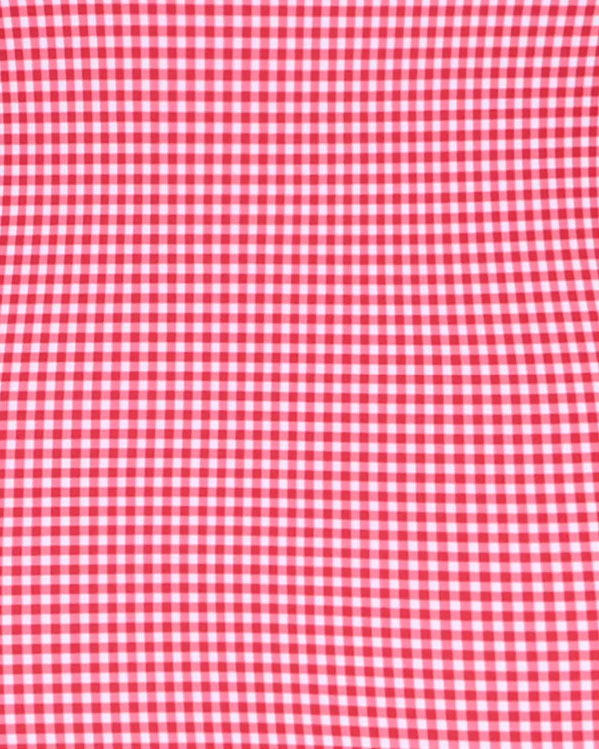 Red Plaid Bralette One-Piece Swimsuit Product Image