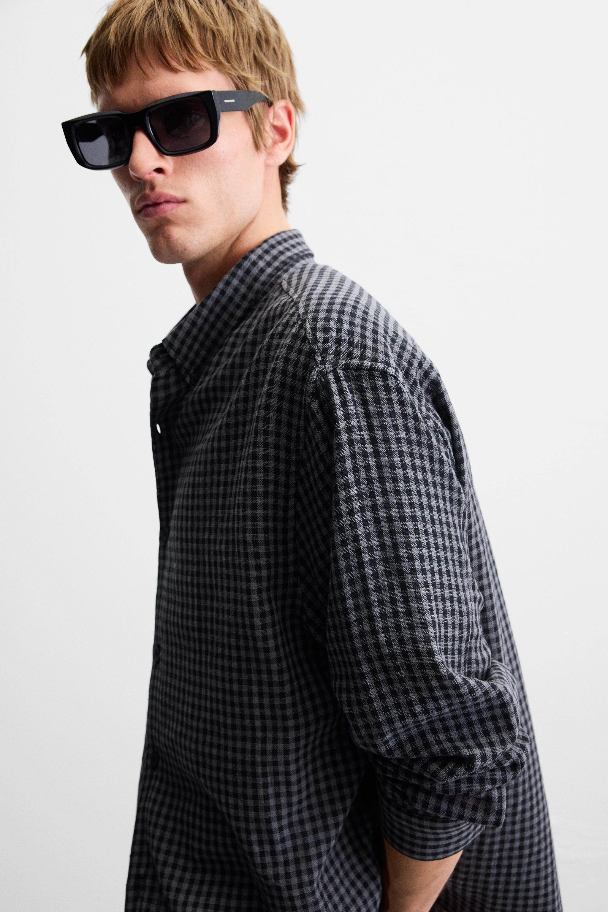 RELAXED FIT PLAID SHIRT Product Image