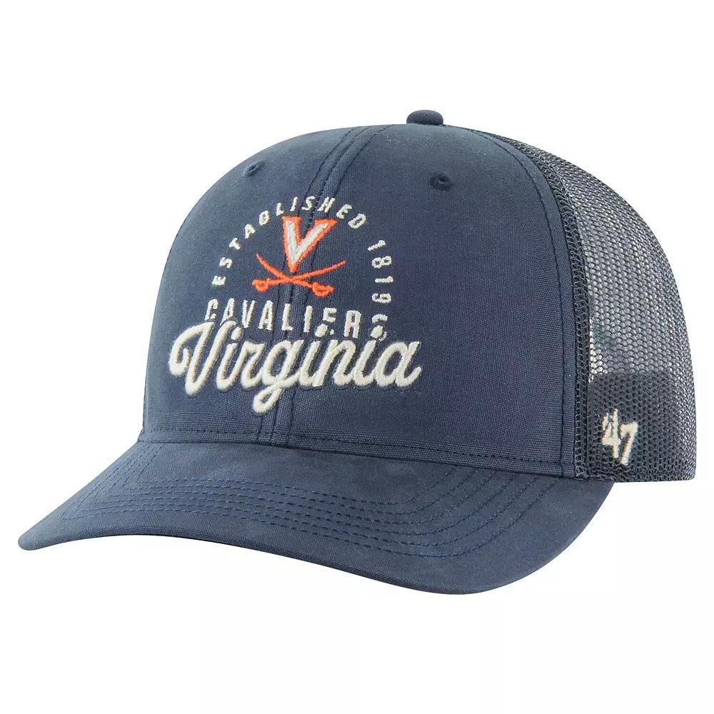 Men's '47 Navy Virginia Cavaliers Pitstop Trucker Adjustable Hat, Blue Product Image