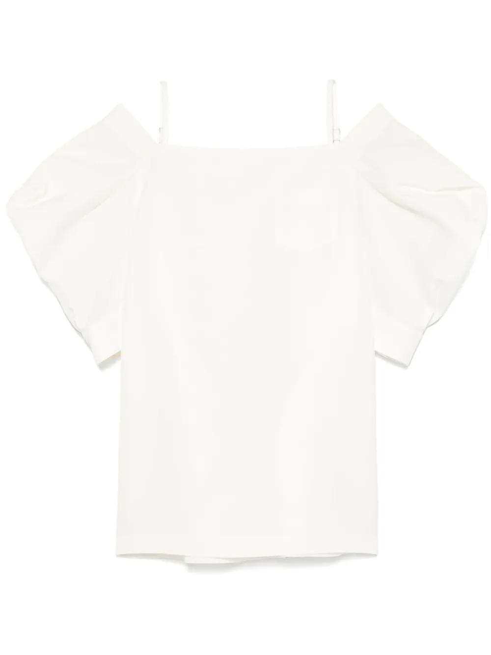 SACAI Cold-shoulder Mini Dress In White Product Image