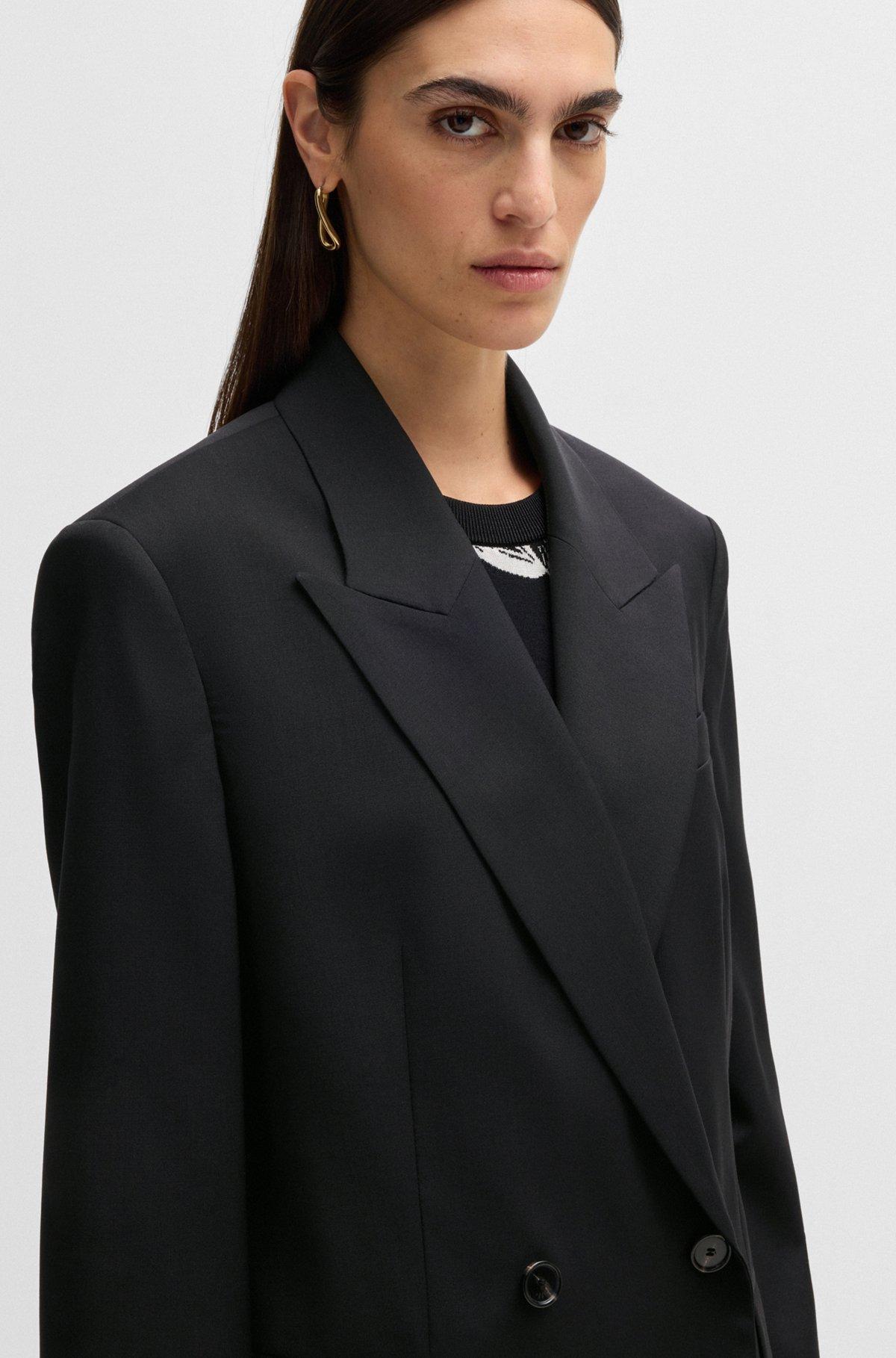 Oversize-fit double-breasted blazer in virgin wool Product Image