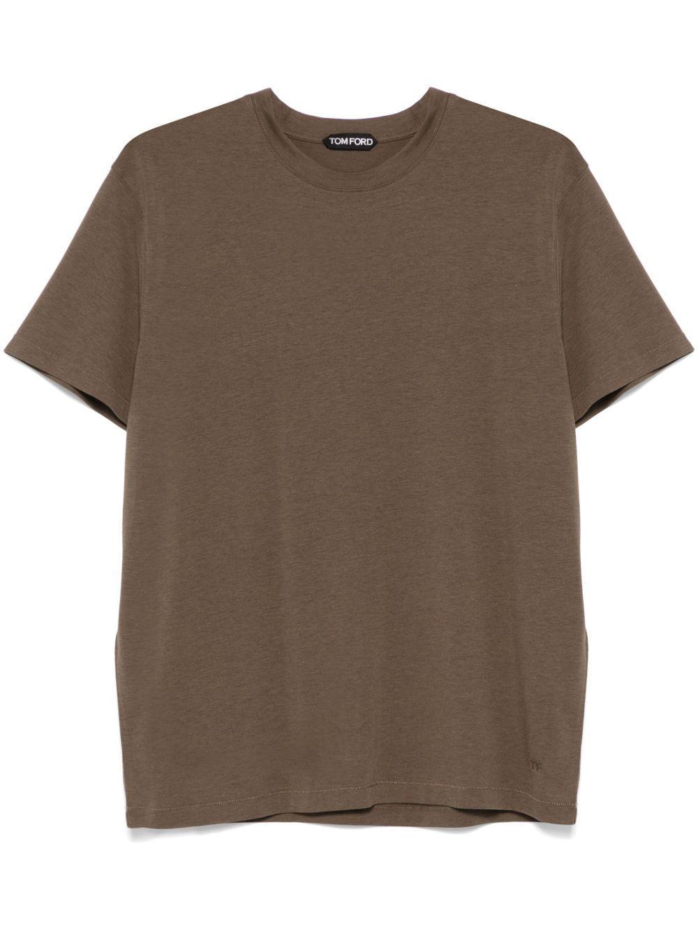 TOM FORD Slim-fit Lyocell And Cotton-blend Jersey T-shirt In Brown Product Image