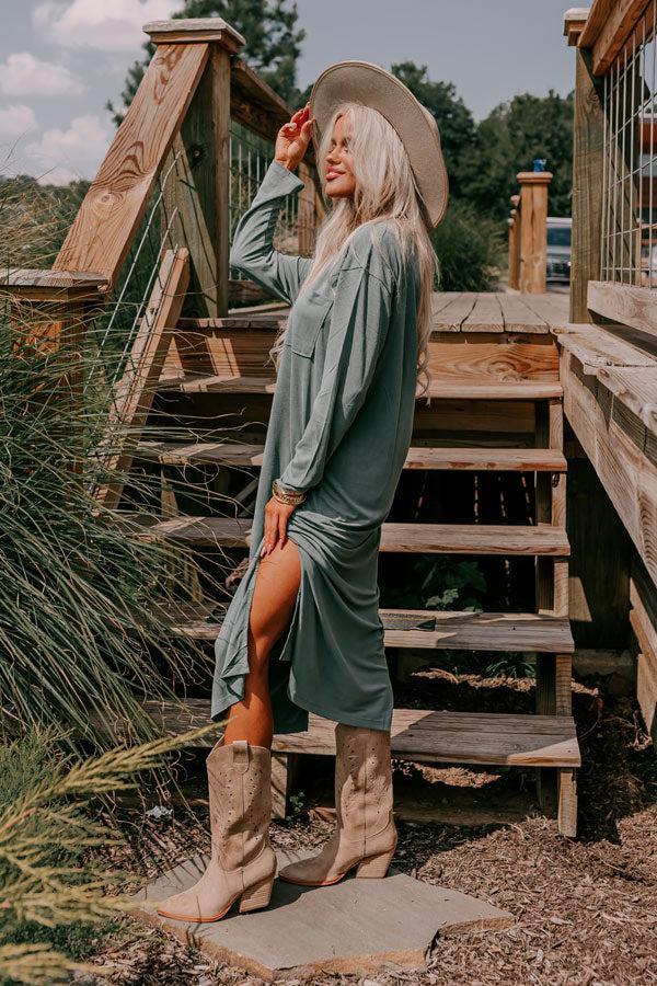 Breezy Times Shift Dress In Jade Product Image
