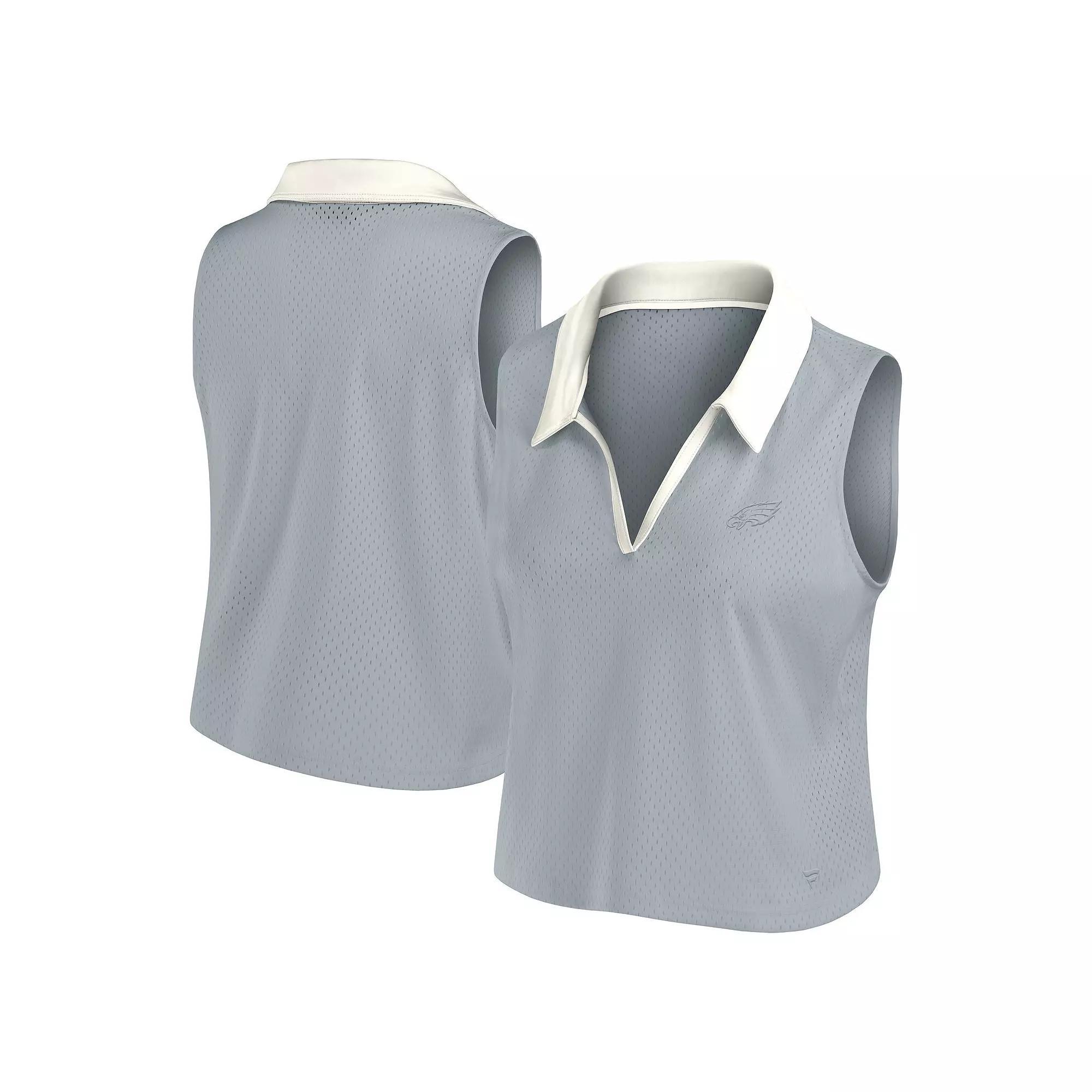 Women's Fanatics Gray Philadelphia Eagles Studio Wellness V-Neck Tank Top,  Product Image