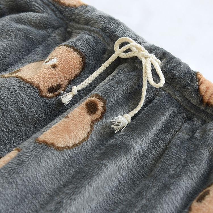 Couple Matching Bear Print Flannel Lounge Pants (Various Designs) Product Image