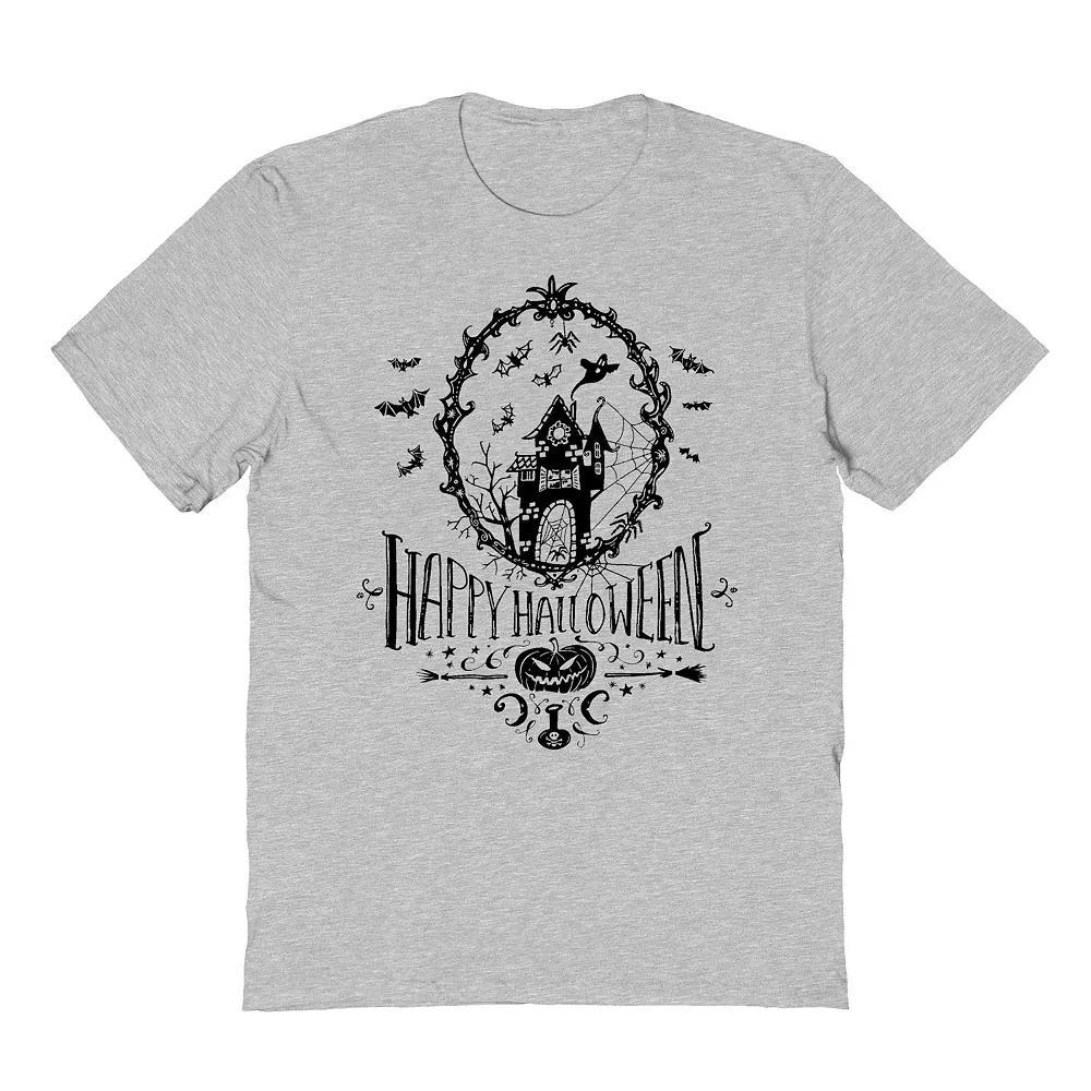 Men's Happy Halloween Handrawn Halloween Graphic Tee, Size: XL, Sport Gray Product Image