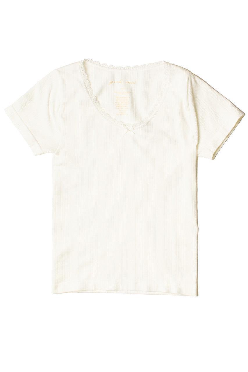 Pointelle Lace Bow Tee Product Image