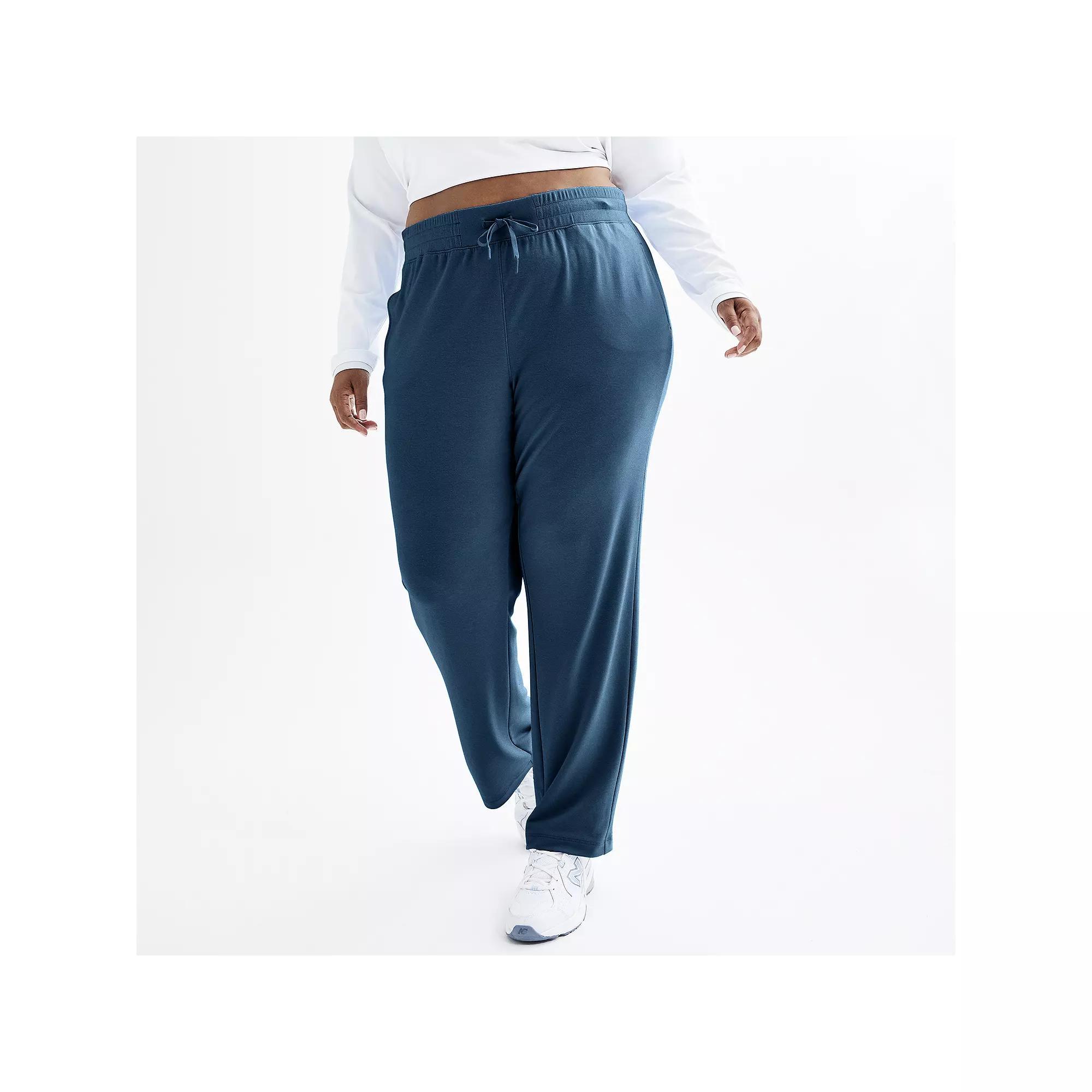 Plus Size Tek Gear® Straight Leg French Terry Pants, Women's, Size: 4XL, Blue Crayon Product Image