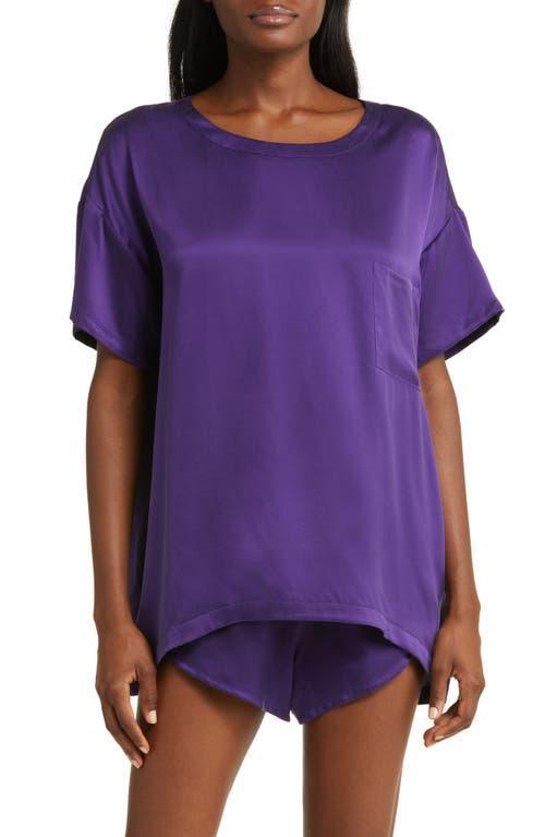 Womens Washable Silk Tee 2-Piece Pajama Set Product Image