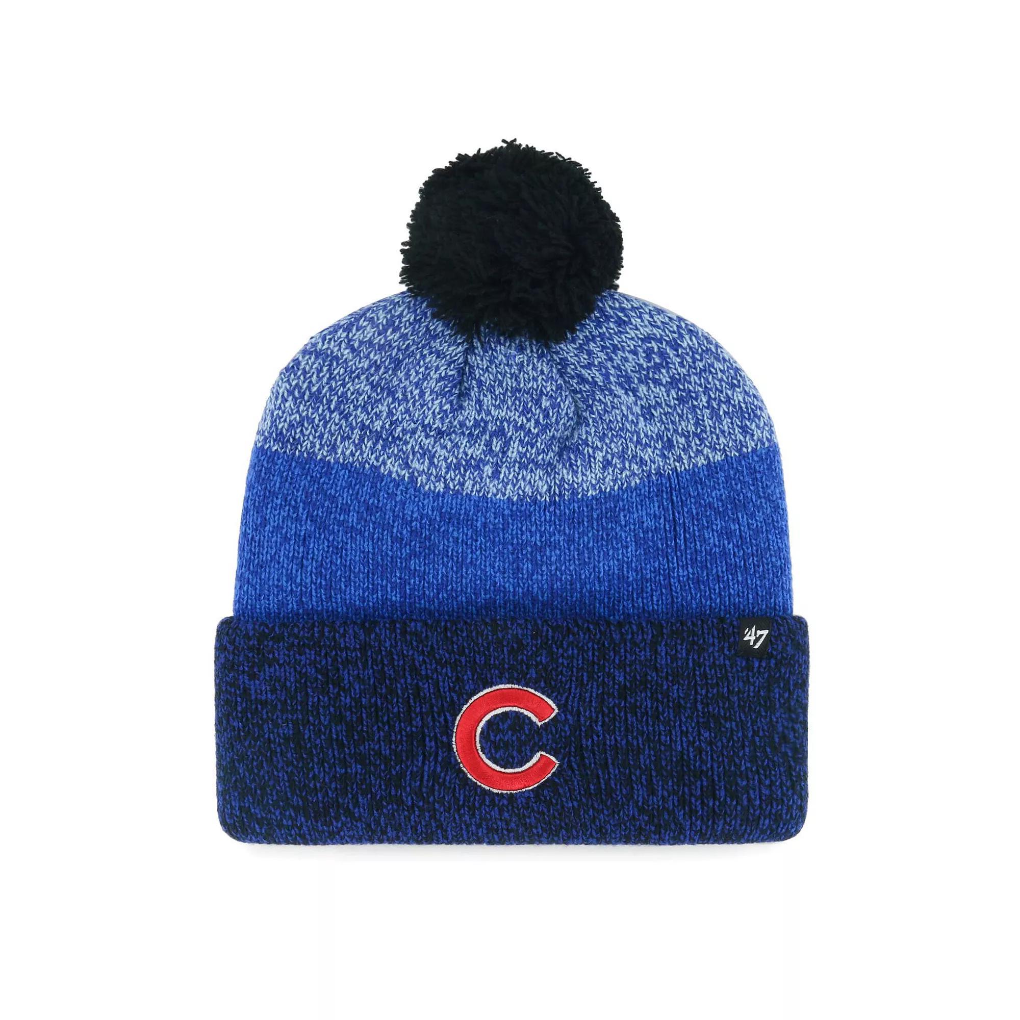 Men's '47 Royal Toronto Blue Jays Darkfreeze Cuffed Knit Hat with Pom, Jay Blue Product Image