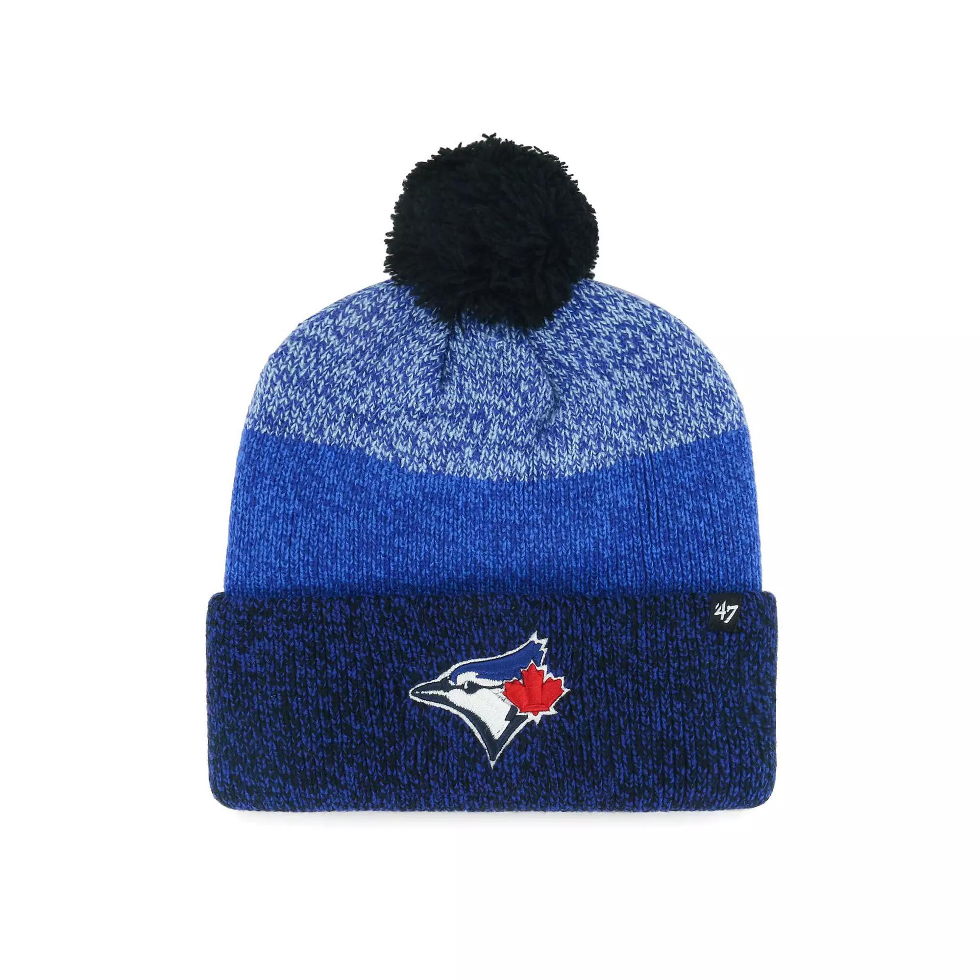 Men's '47 Royal Toronto Blue Jays Darkfreeze Cuffed Knit Hat with Pom, Jay Blue Product Image