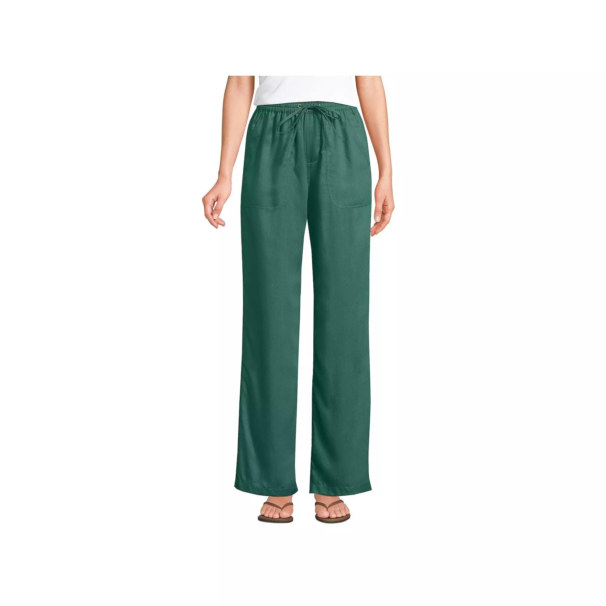 Women's Lands' End Tencel High-Rise Wide Leg Pants,  Product Image