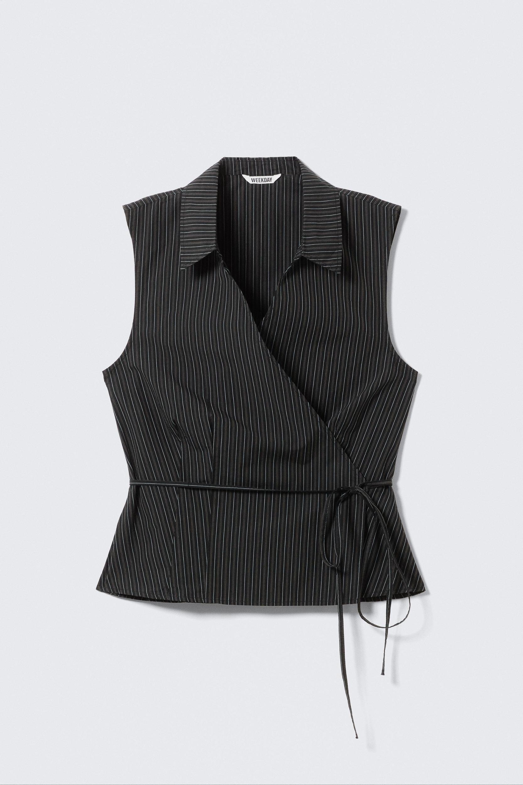 Sleeveless Cotton Wrap Top Product Image