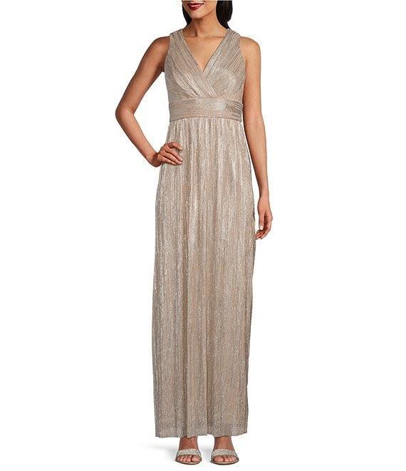 R & M Richards 3/4 Sleeve Surplice V-Neck Matte Jersey 2-Piece Jacket Dress Product Image