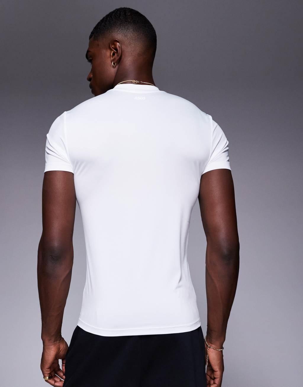 4505 Icon muscle fit quick dry training t-shirt in white  Product Image