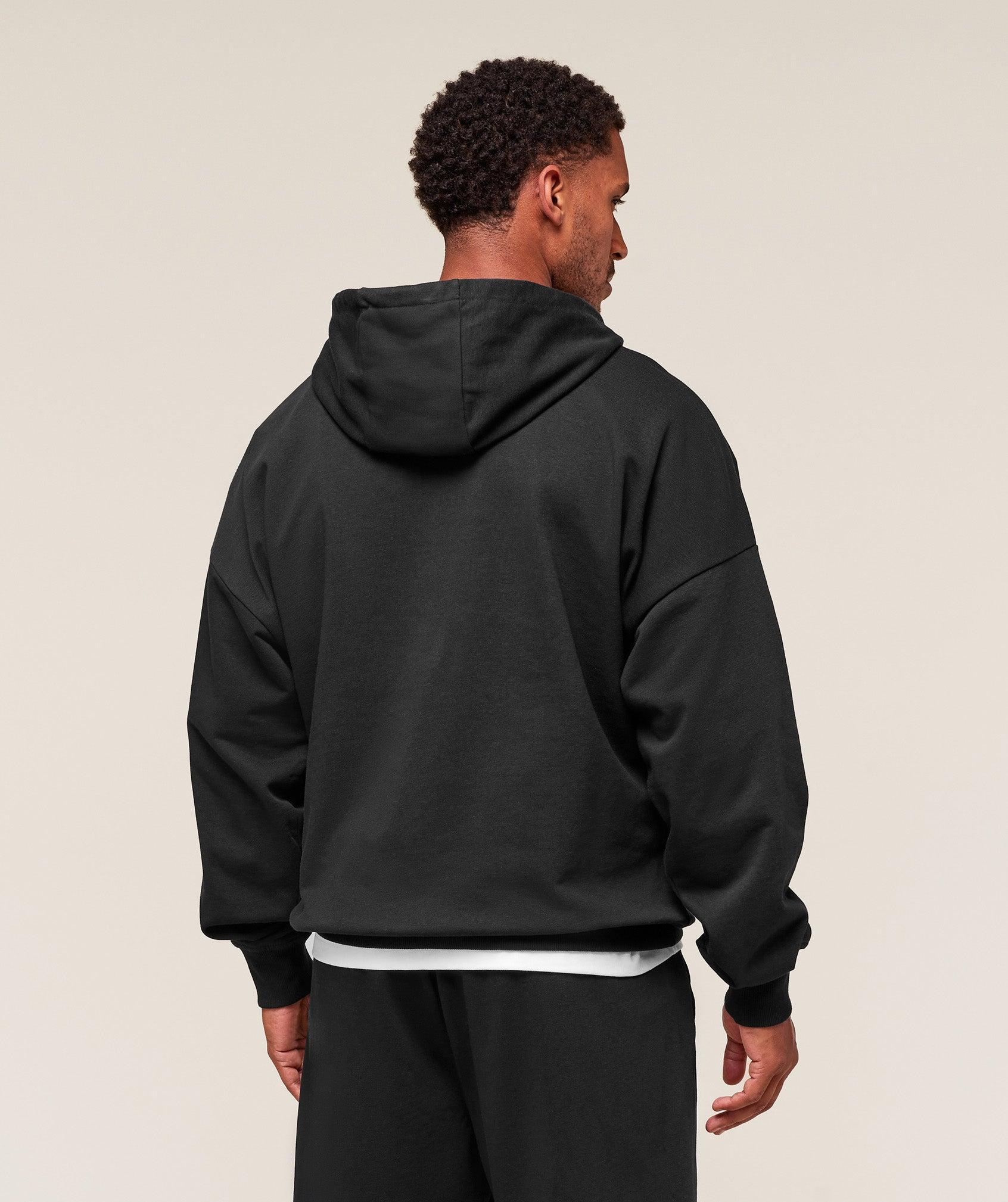 Gymshark Worn Graphic Hoodie - Black Male Product Image