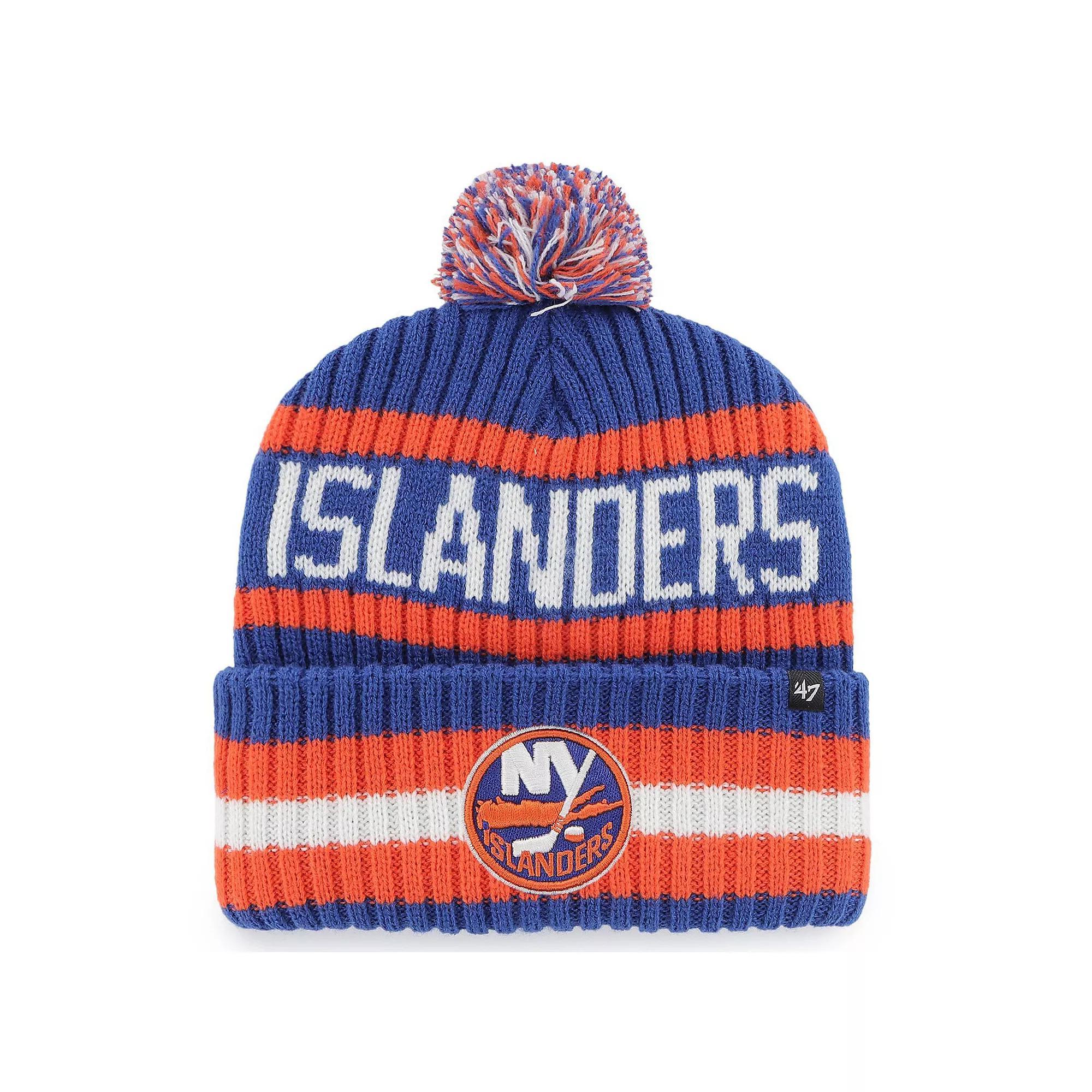 Men's '47 Royal New York Islanders Bering Cuffed Knit Hat with Pom, Isl Blue Product Image