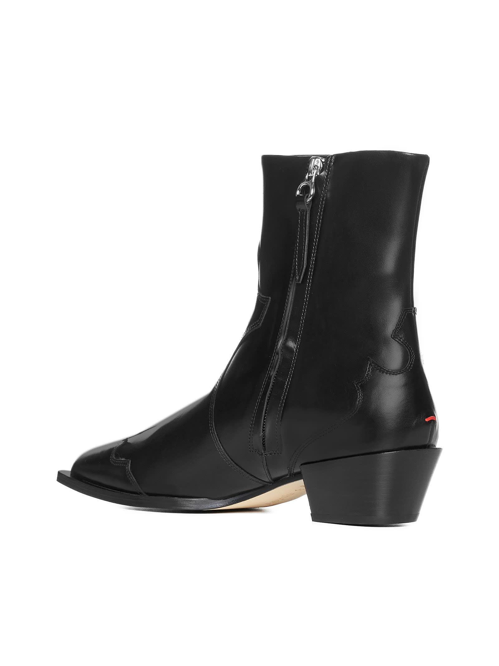 AEYDE Luis Leather Ankle Boots In Black Product Image