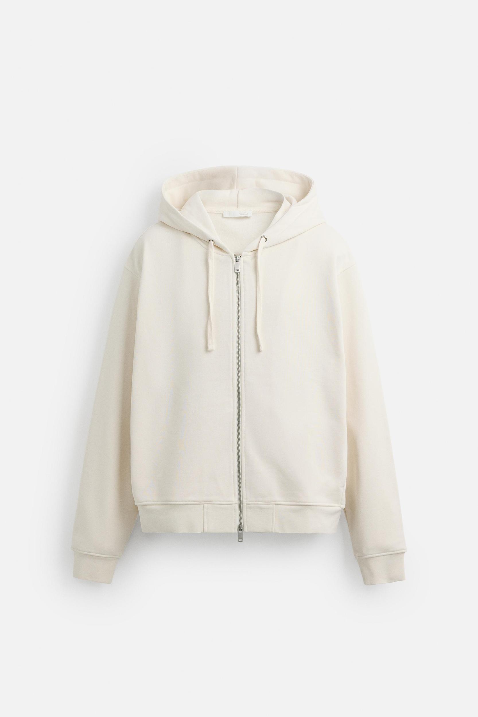 BASIC HOODED ZIP-UP SWEATSHIRT Product Image