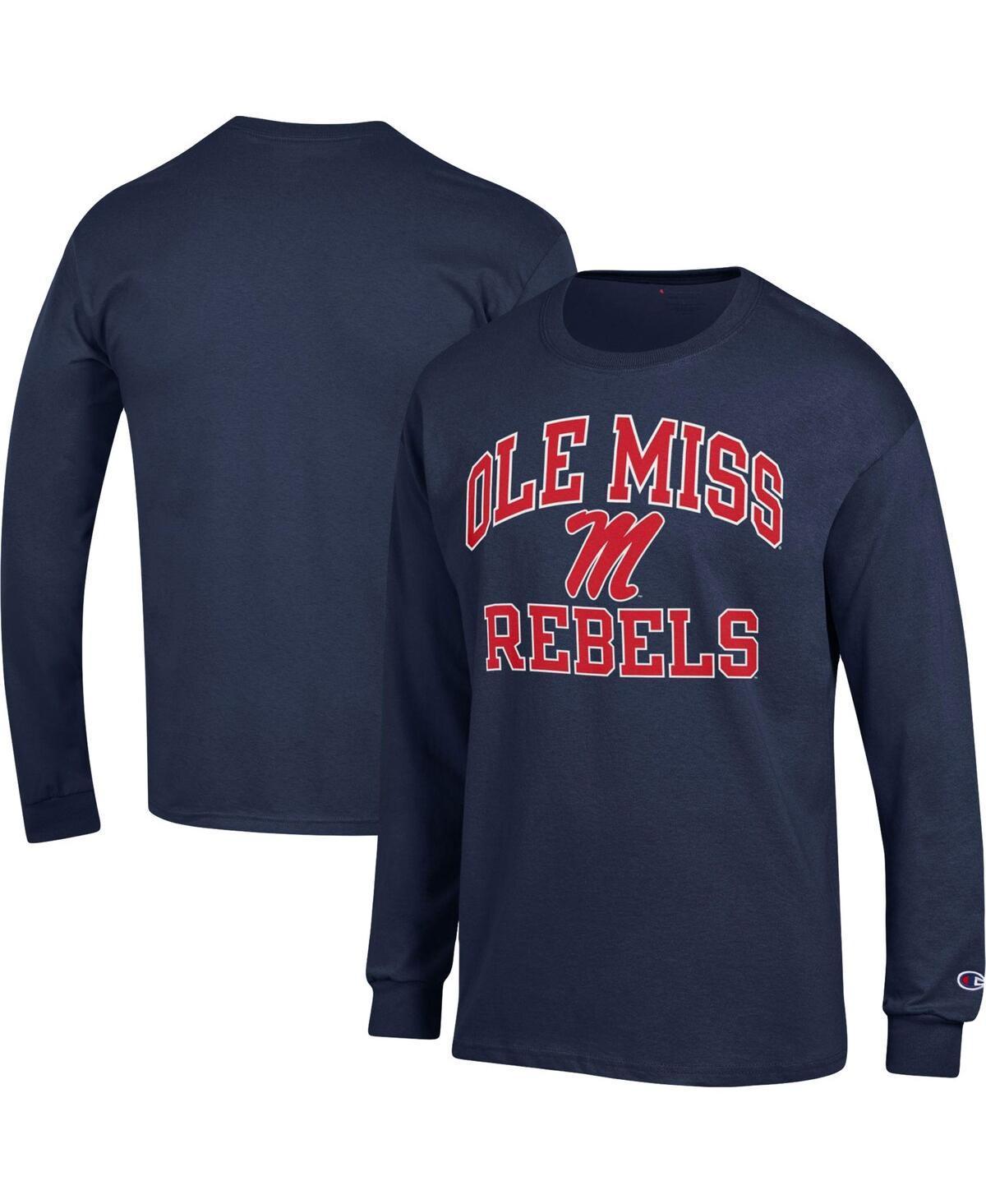 Mens Champion Ole Miss Rebels High Motor Long Sleeve T-Shirt Blue Product Image