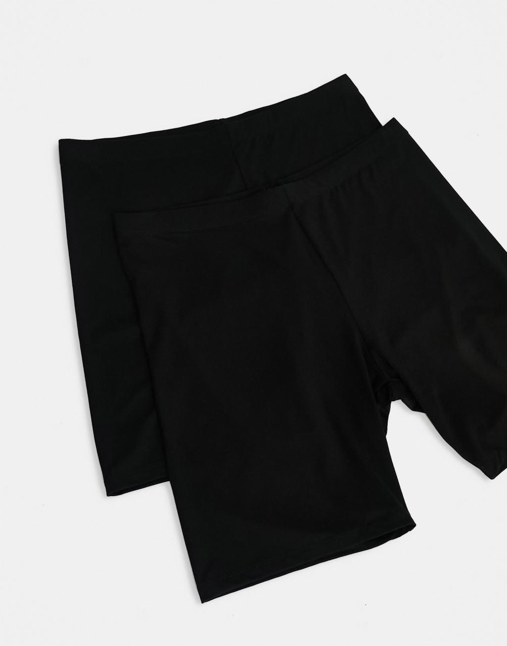 ASOS DESIGN Curve 2 pack basic legging shorts Product Image