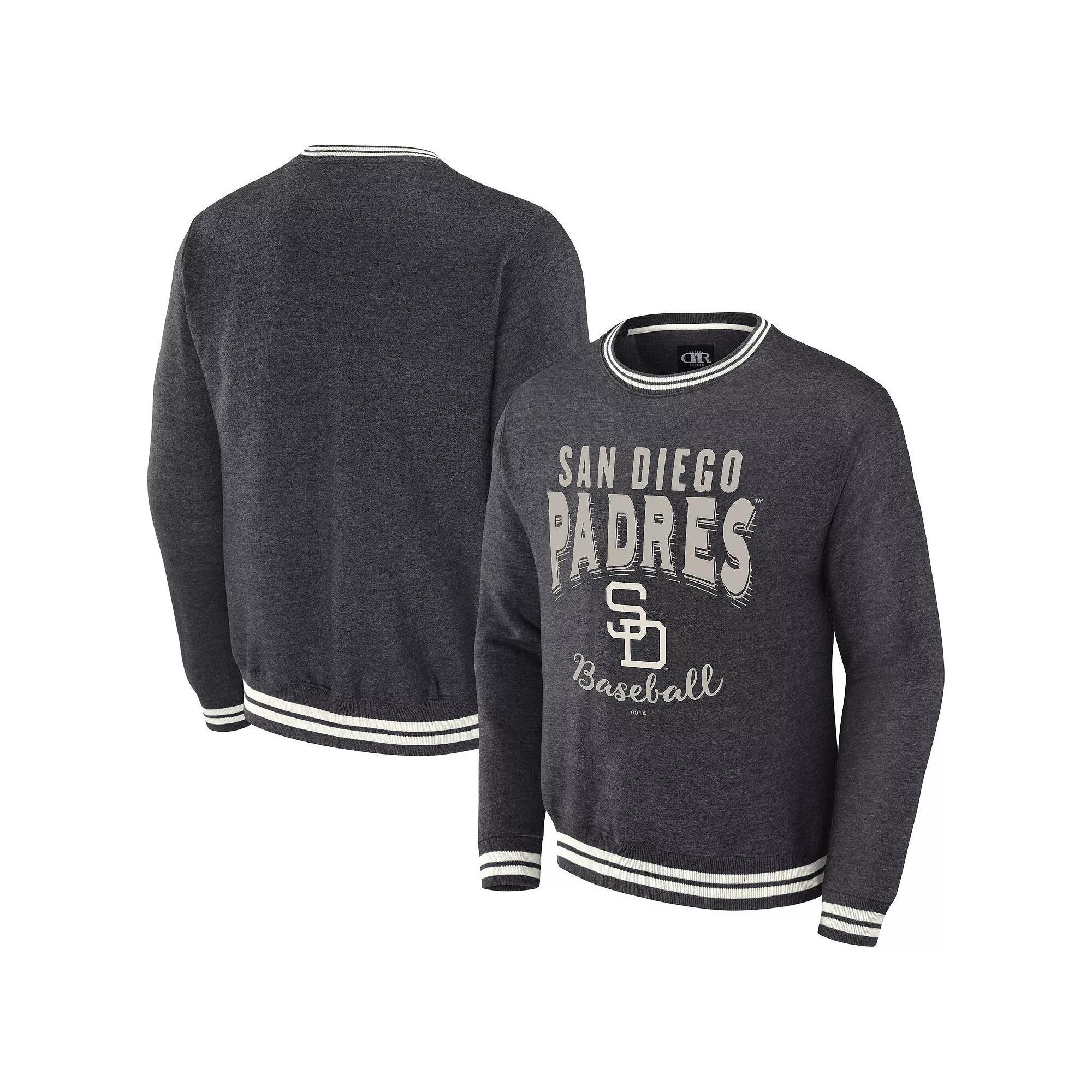 Men's Darius Rucker Collection by Fanatics Heather Charcoal San Diego Padres Vintage Pullover Sweatshirt,  Product Image