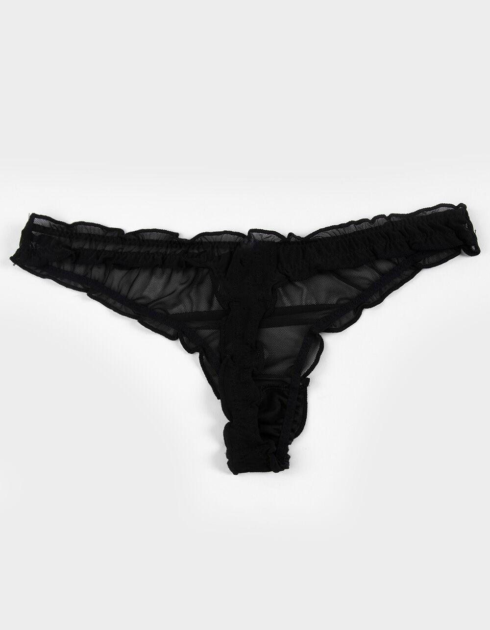 FULL TILT Lettuce Edge Mesh Thong Product Image