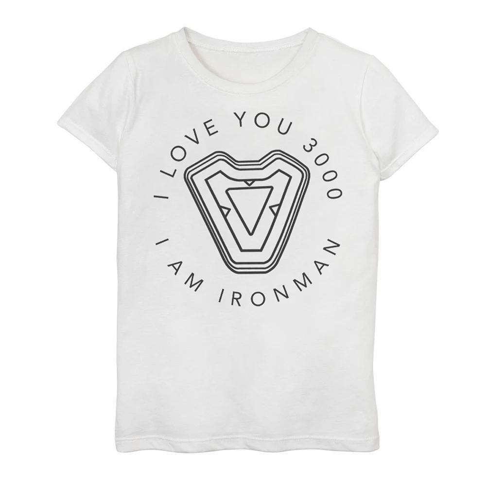 Girls 7-16 Marvel Avengers Endgame Iron Man "I Love You 3000" Quote Circle Tee, Girl's,  Product Image