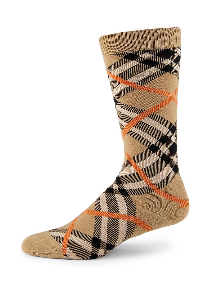 Mens Tonal Check Crew Socks Product Image