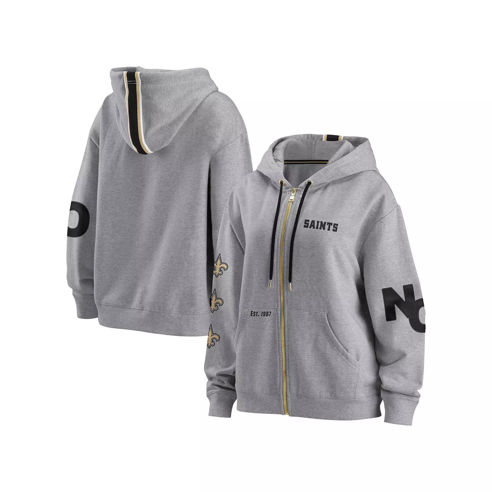 Women's WEAR by Erin Andrews Gray New Orleans Saints Full-Zip Hoodie,  Product Image