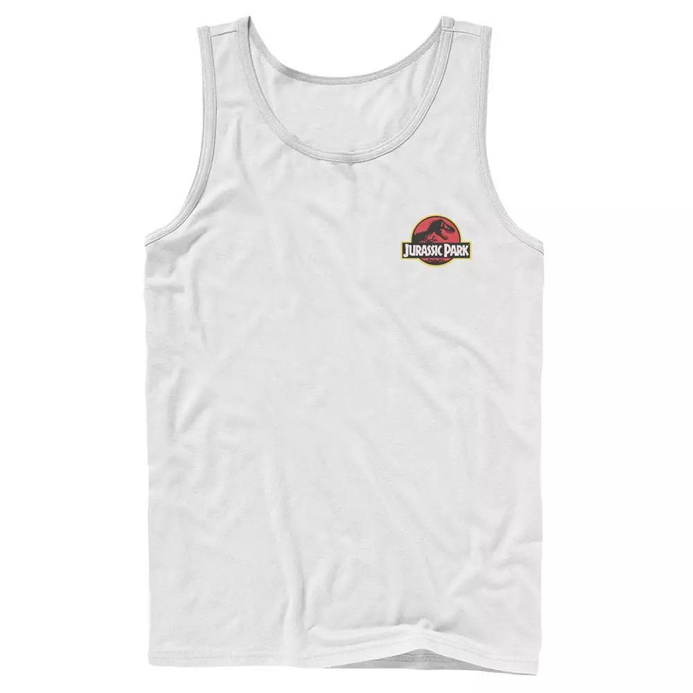Mens Jurassic Park Logo Red & Yellow Pocket Tank Top, Men's,  Product Image