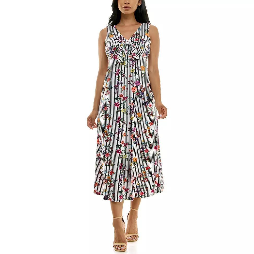 Women's Nina Leonard Tie Front Maxi Dress,  Product Image