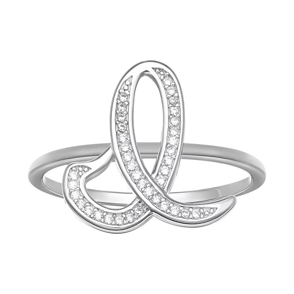 PRIMROSE Sterling Silver Cubic Zirconia Initial Ring, Women's, Size: 8, Sterling Silver X Product Image