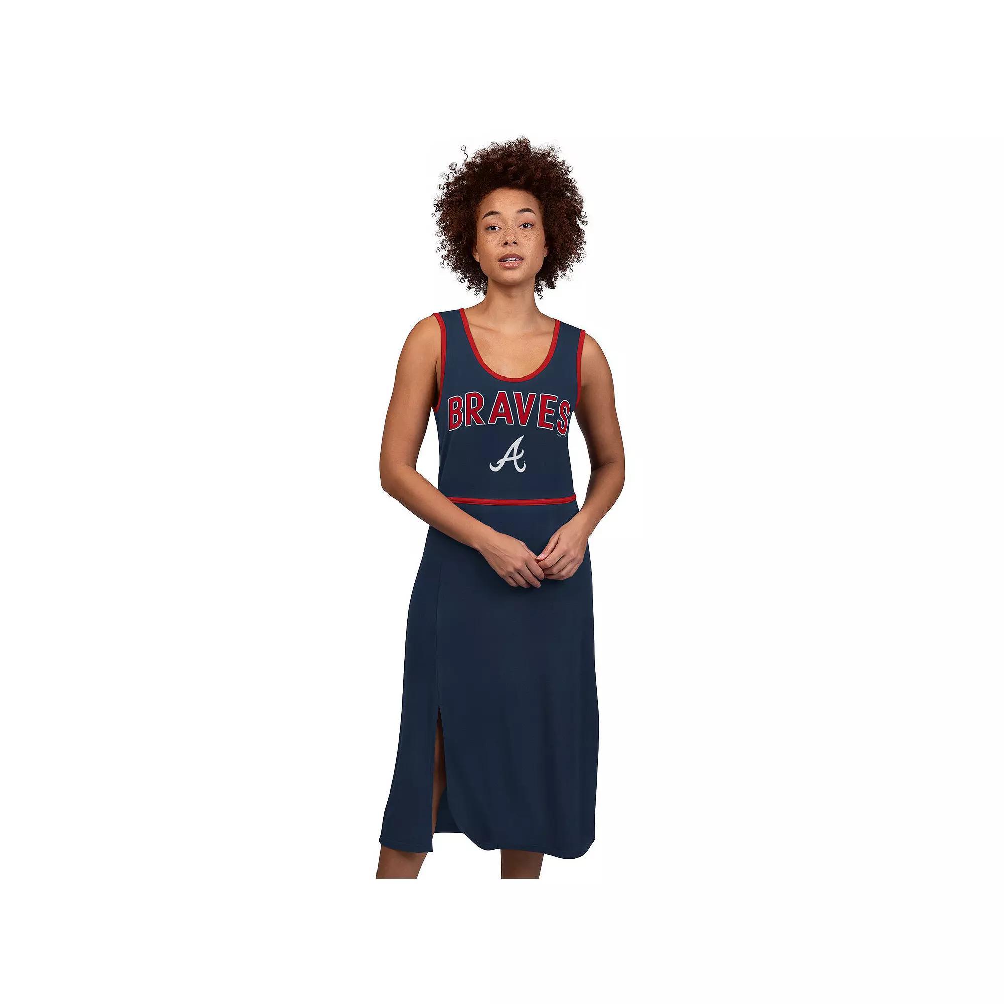 Women's G-III 4Her by Carl Banks Navy Atlanta Braves Center Field Maxi Dress,  Product Image