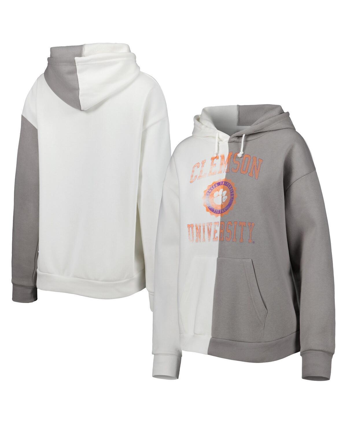 Womens Gameday Couture Gray Clemson Tigers Split Pullover Hoodie Product Image