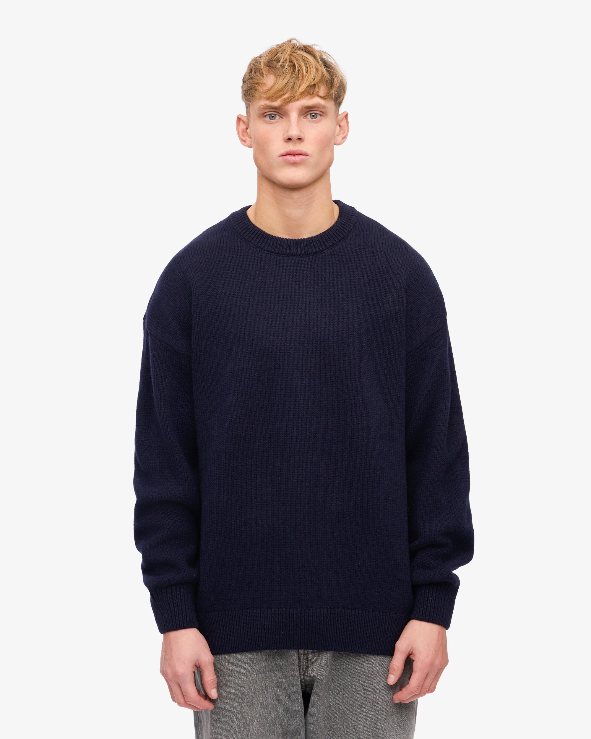 Oversized Merino Wool Crew - Lava Grey Product Image