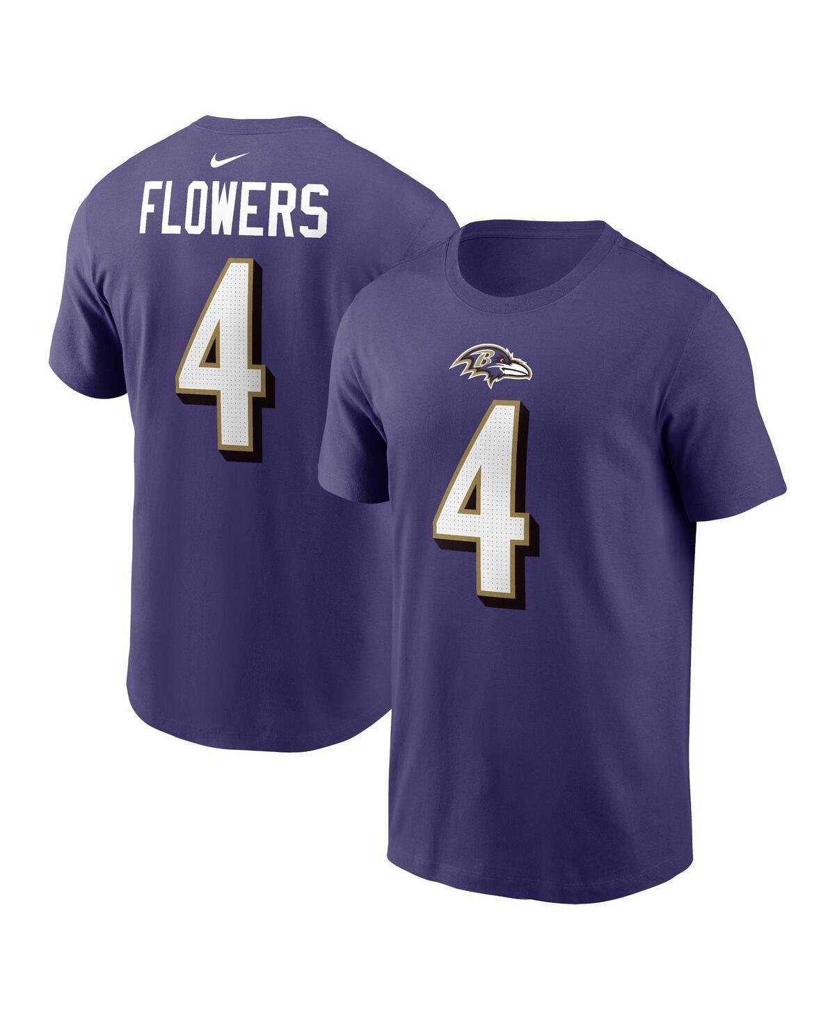 Men's Nike Zay Flowers Purple Baltimore Ravens Player Name & Number T-Shirt, Size: 2XL Product Image