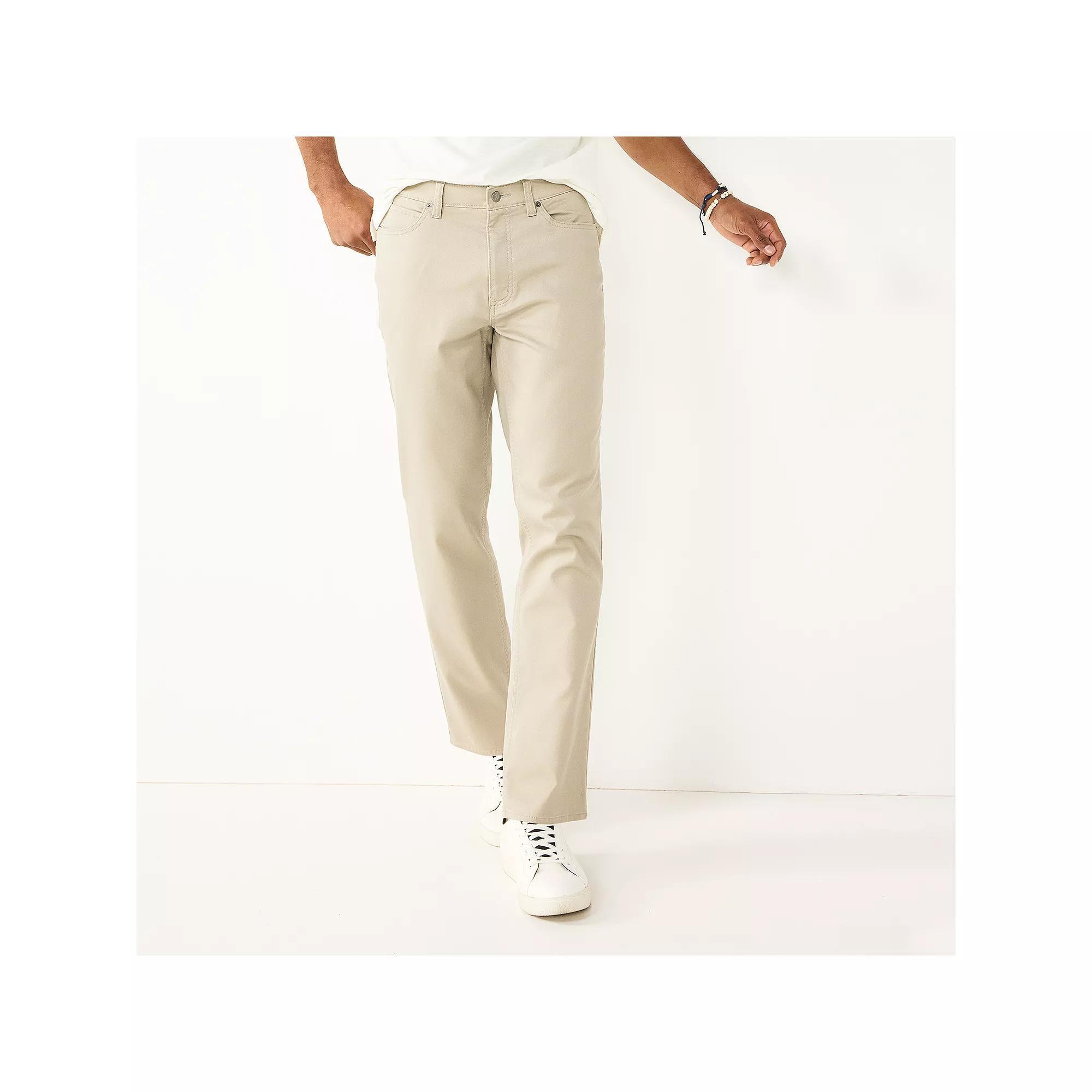 Men's Sonoma Goods For Life® Straight-Fit 5-Pocket Everyday Pant, Size: 29X30, Light Grey Product Image