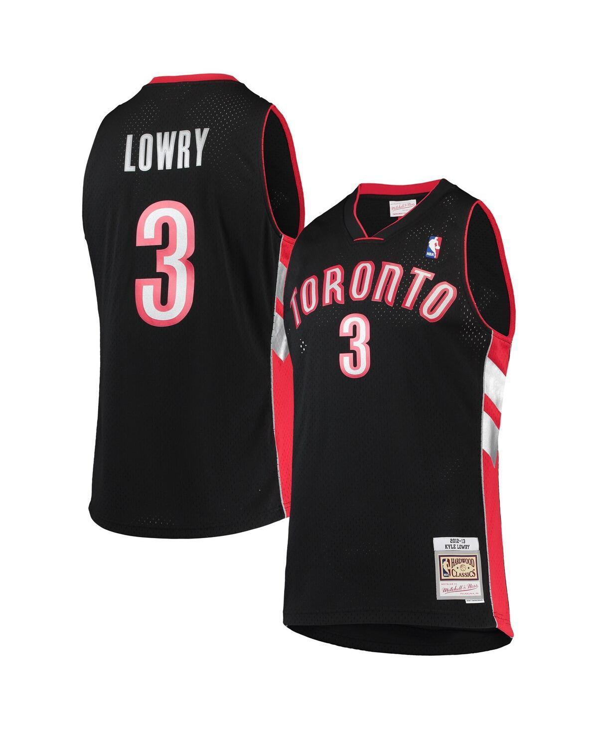 Men's Mitchell & Ness Kyle Lowry Black Toronto Raptors Hardwood Classics Swingman Jersey, Size: 3XL, Rpt Black Product Image