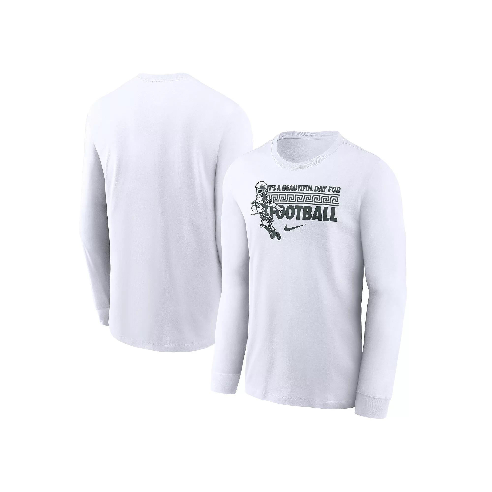 Men's Nike White Michigan State Spartans Fan Long Sleeve T-Shirt, Size: Medium Product Image