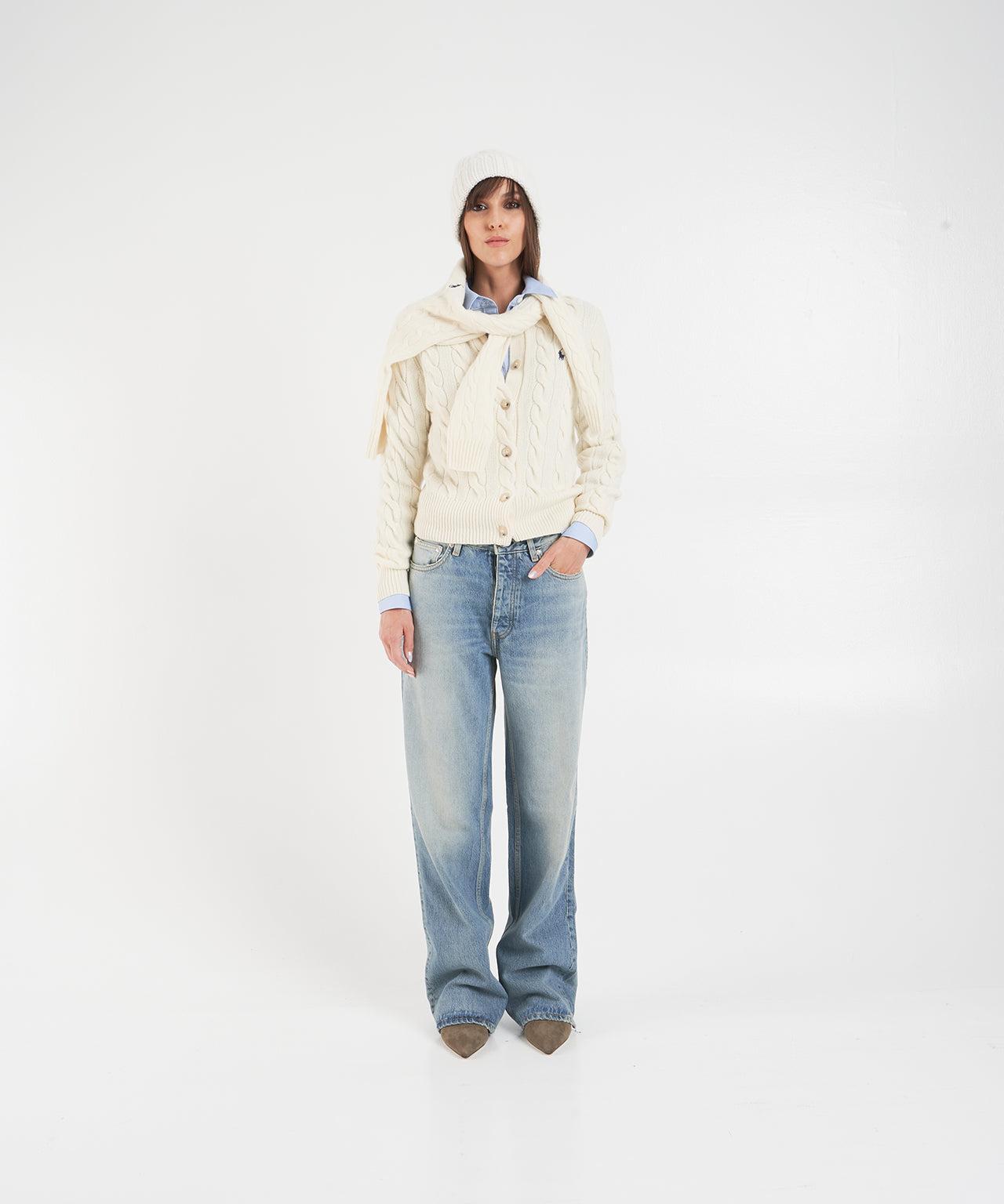 Cardigan with cable knit pattern Product Image