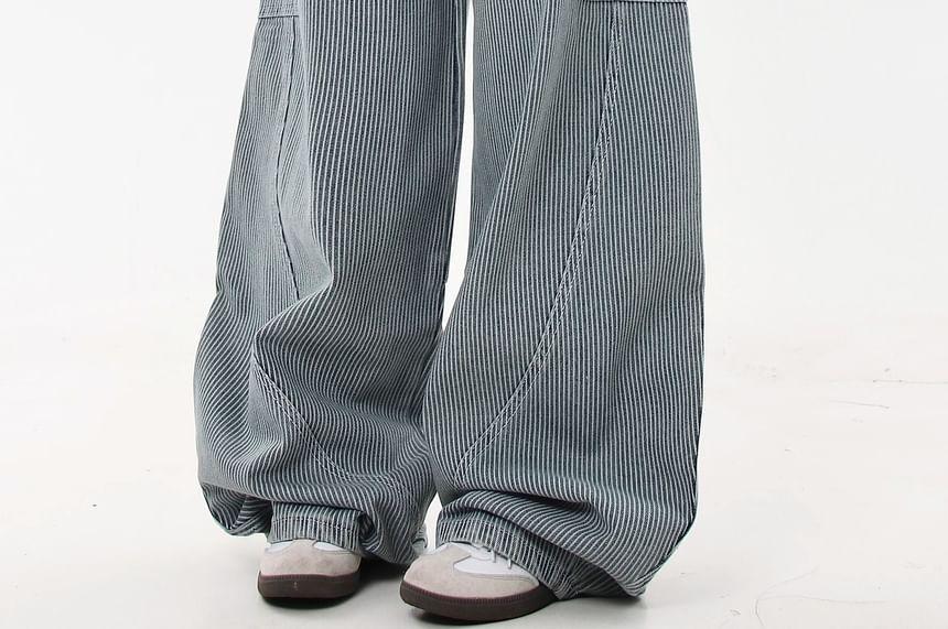 High Rise Striped Wide Leg Pants Product Image