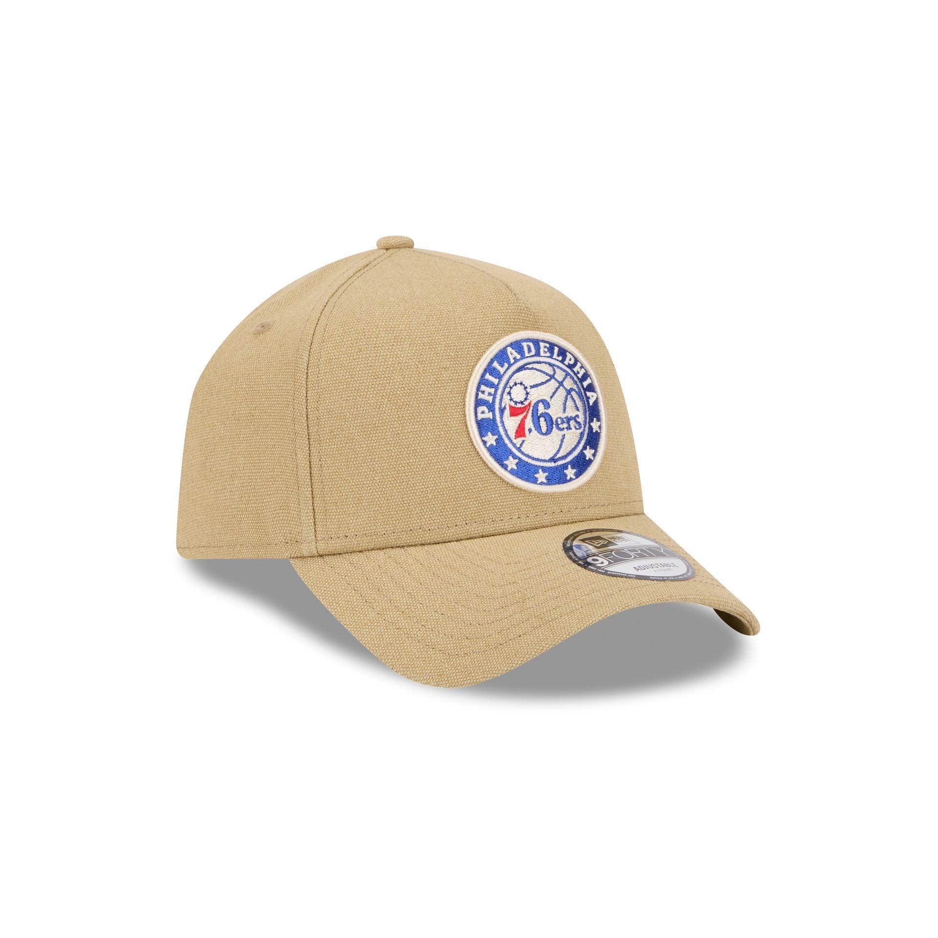 Philadelphia 76ers Logo Essentials Khaki 9FORTY A-Frame Snapback Hat Male Product Image