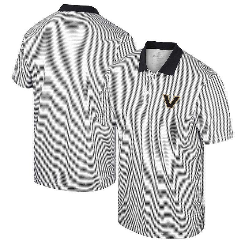 Men's Colosseum White Vanderbilt Commodores Print Stripe Polo, Size: 3XL Product Image