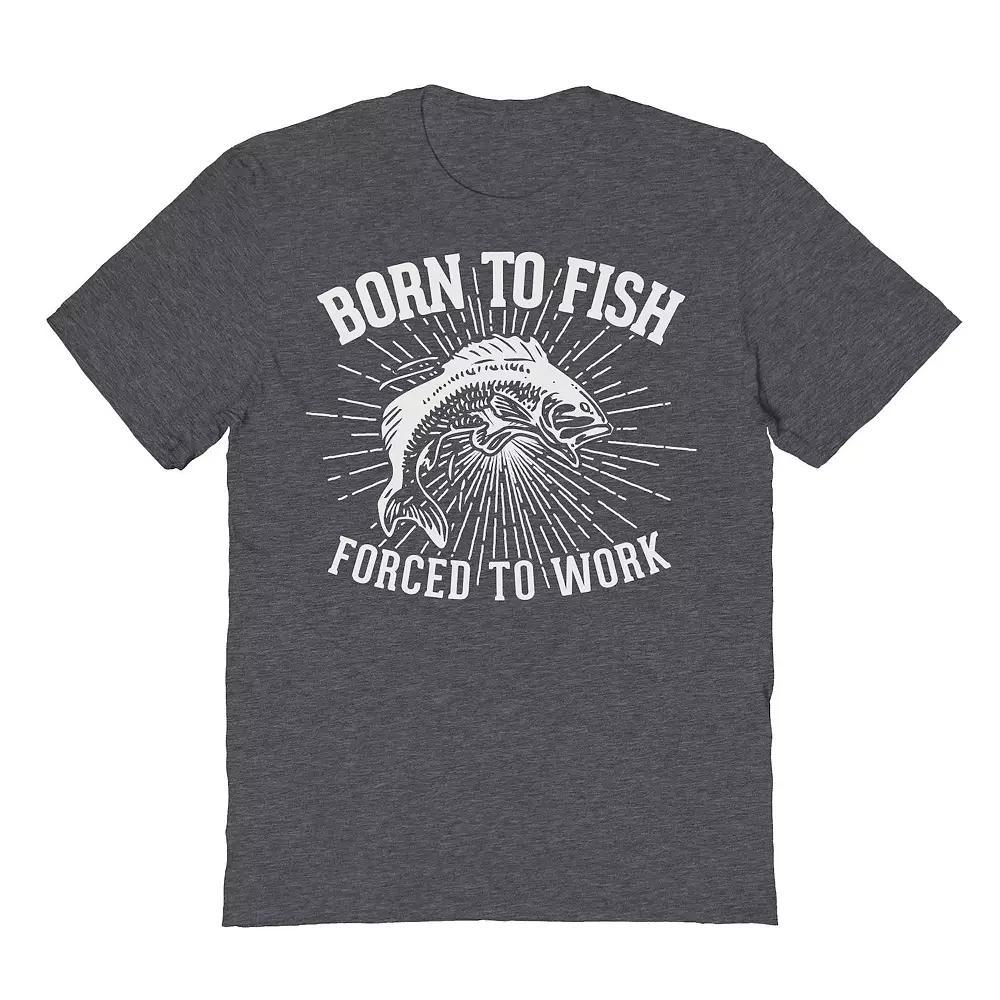 Men's Duke & Sons Born To Fish Graphic Tee, Size: Large, Dark Grey Product Image