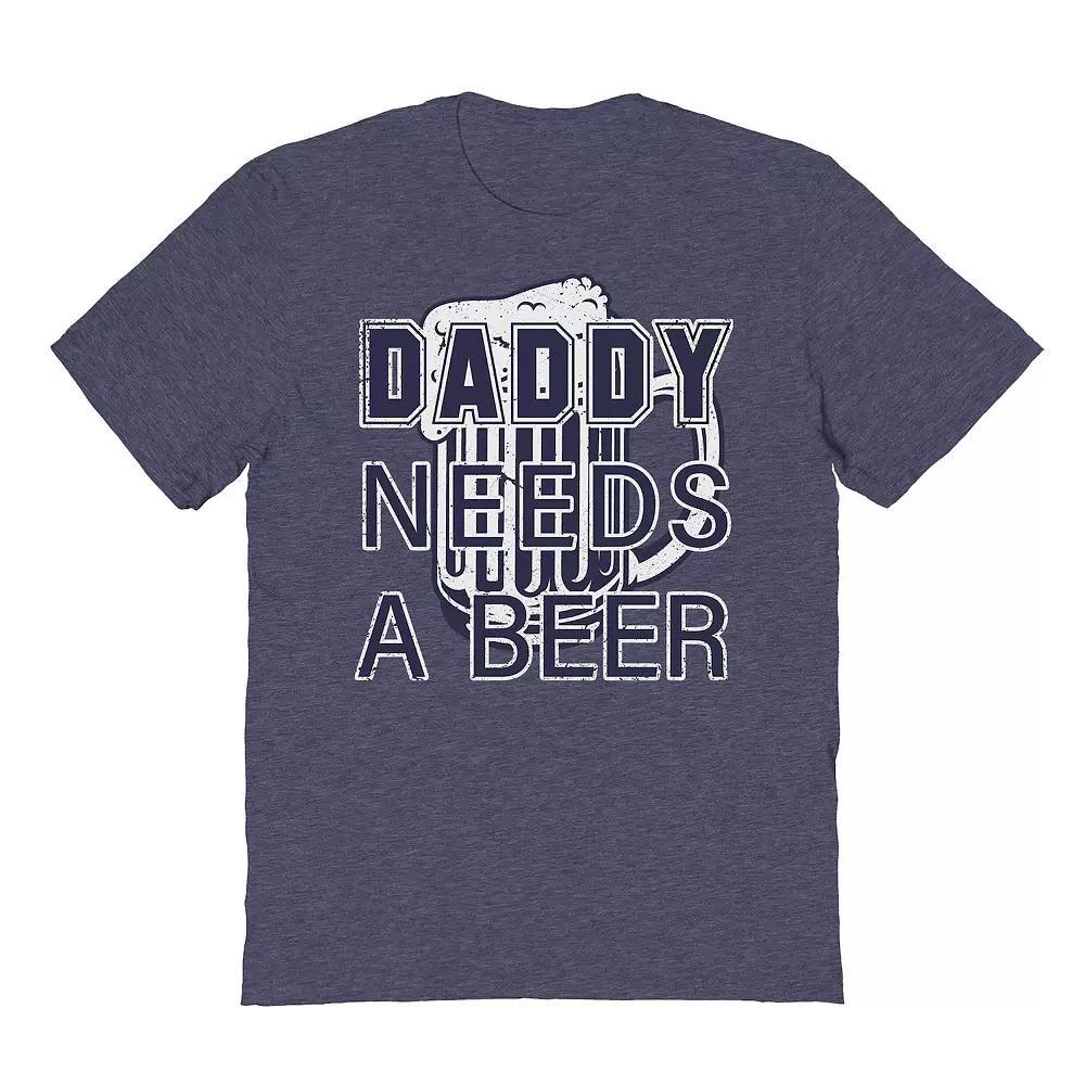 Men's COLAB89 by Threadless Daddy Needs A Beer Father's Day Graphic Tee, Size: Medium, Navy Grey Product Image