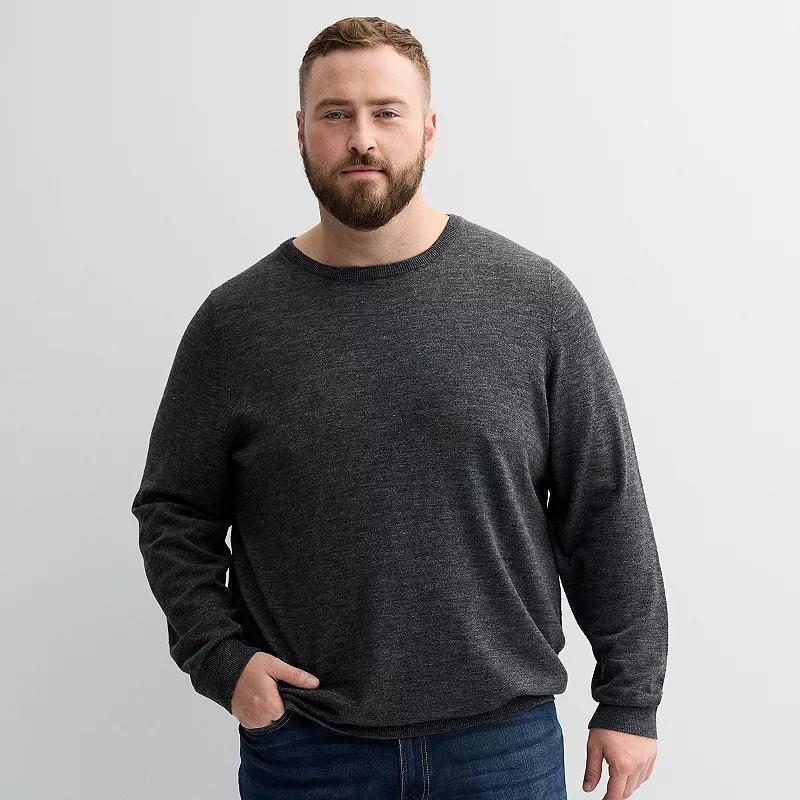 Big & Tall Sonoma Goods For Life Crewneck Sweater, Mens Navy Black Grey Product Image