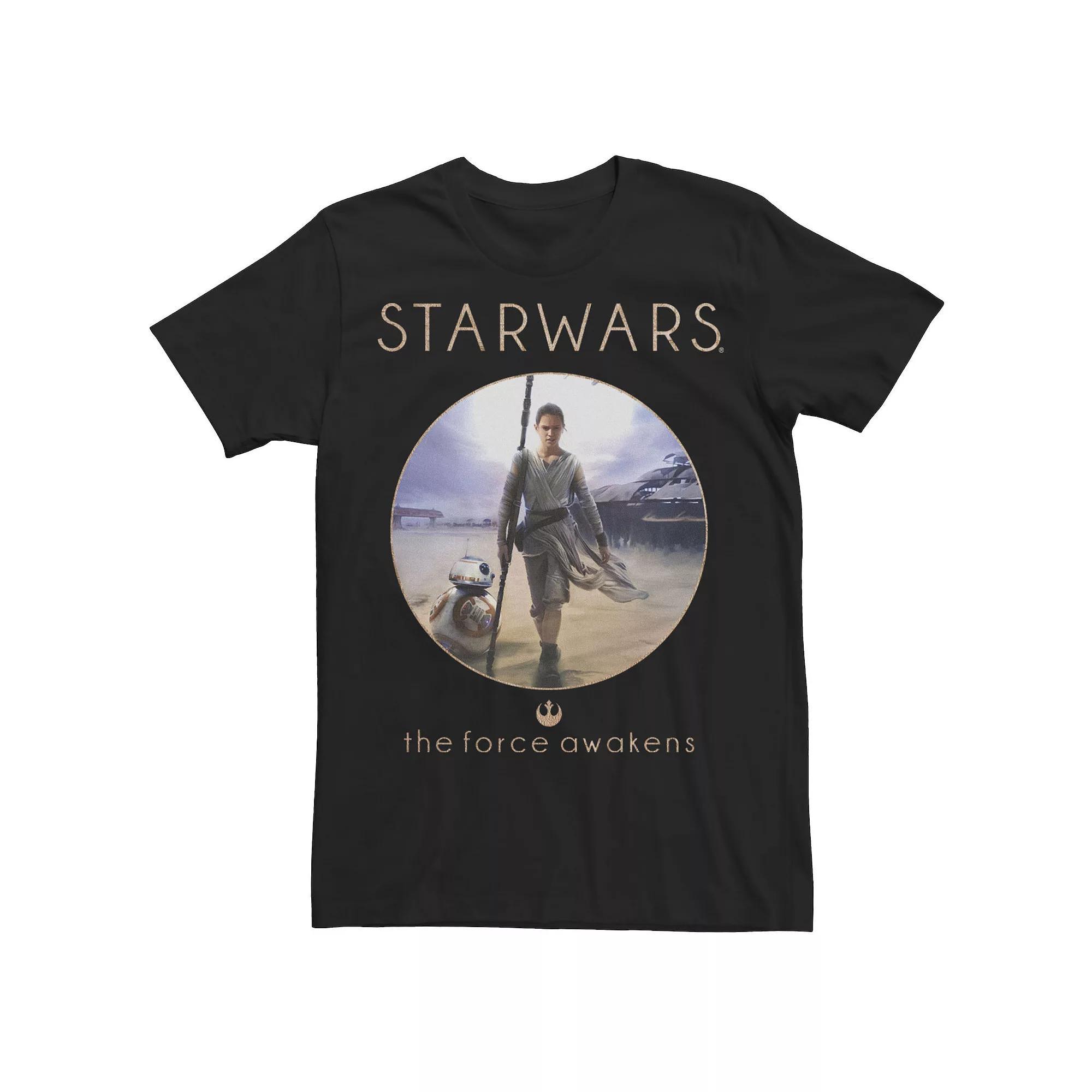 Men's Star Wars The Force Awakens Rey Poster Tee, Size: Large, Black Product Image