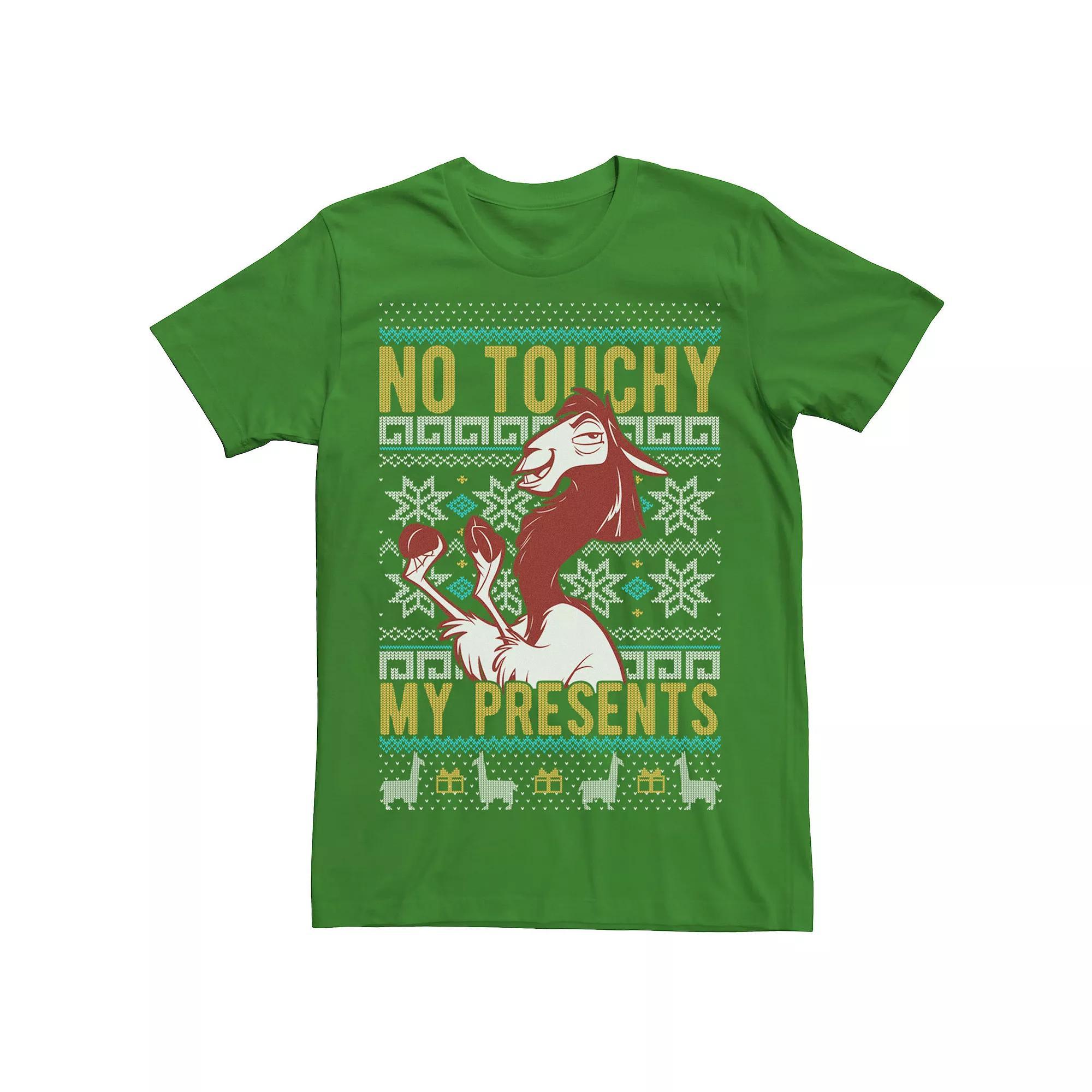 Disney's Emperor's New Groove Kuzco No Touchy Ugly Christmas Men's Graphic Tee,  Product Image